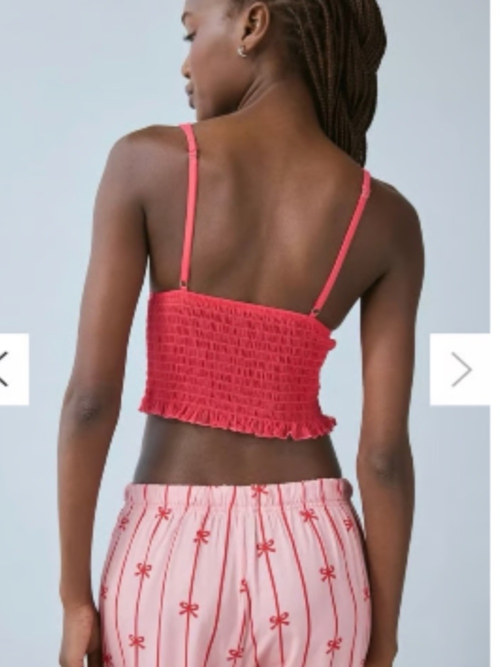 Urban Outfitters Out From Under Firecracker Smocked Cropped Top Pink Small, Med - Picture 2 of 7
